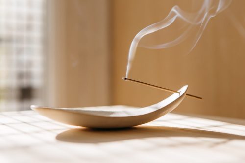 Incense is a preparation of aromatic vegetable resins, to which essential oils of animal or vegetable origin are often added, so that when it burns it gives off a smoke.
