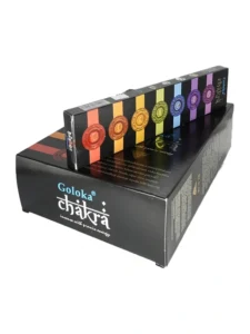 Goloka chakras black range incense box 12 units diagonal-2