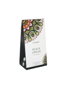 aroma de aceite esencial goloka opio negro caja de pie