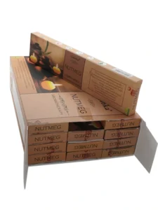 nutmeg aromatherapy goloka incense open box with product