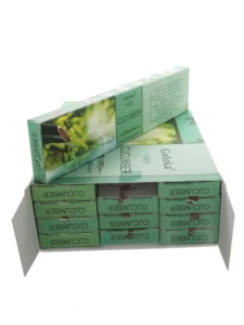 incienso goloka aromaterapia pepino caja con producto abierta