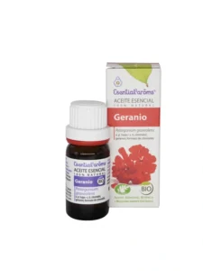 esential aroms geranium essential oil box and product