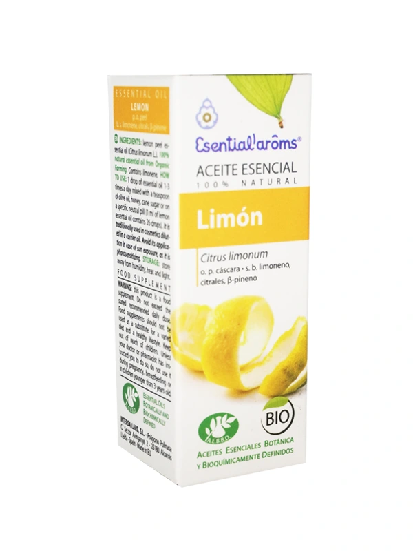 aceite esencial limon esential aroms caja de pie