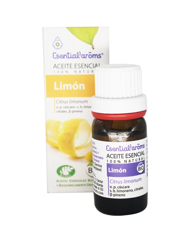 aceite esencial limon esential aroms caja y botella