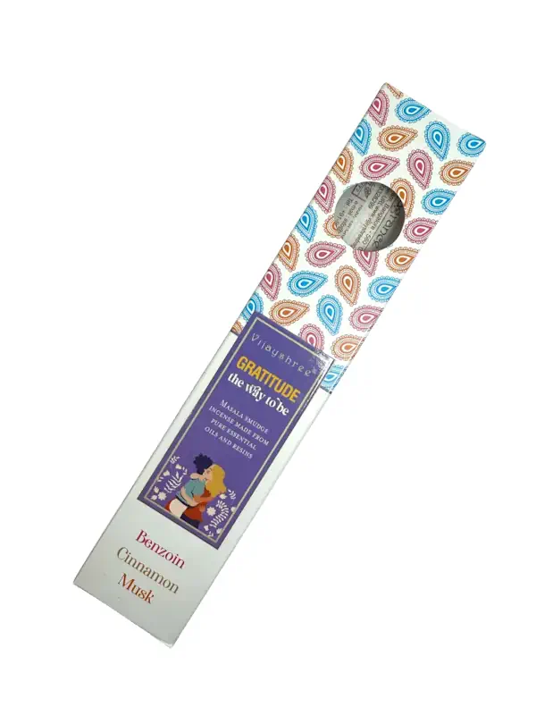 Incienso organico Blissful Blends Gratitud de Vijayshree Agarbatti Masala hecho a mano unidad de 25g