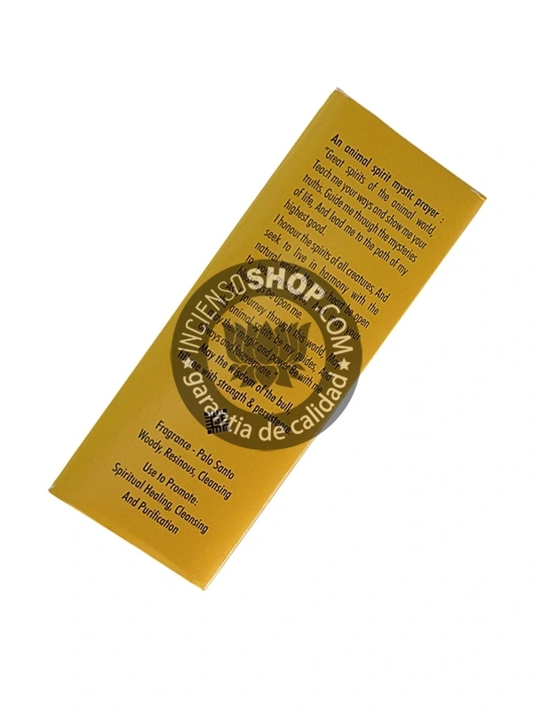 Shot de incienso Toro Palo Santo organico Animal Spirit de Goloka Agarbatti Masala unidad 20g
