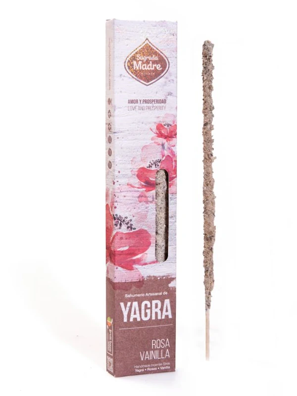 Portada Incienso Yagra, Vainilla y Rosa de Sagrada Madre hecho a mano con amor en Argentina