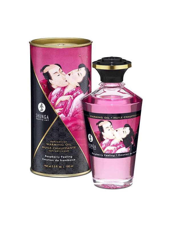 Aceite de masaje Raspberry Feeling (Senacion de frambuesas) efecto calor de Shunga de 100ml