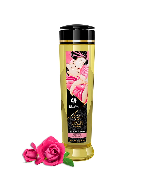Shunga Aceie de Masaje Erótico Aphrodisia Rosas - Contenido ofrecido por INCIENSOSHOP