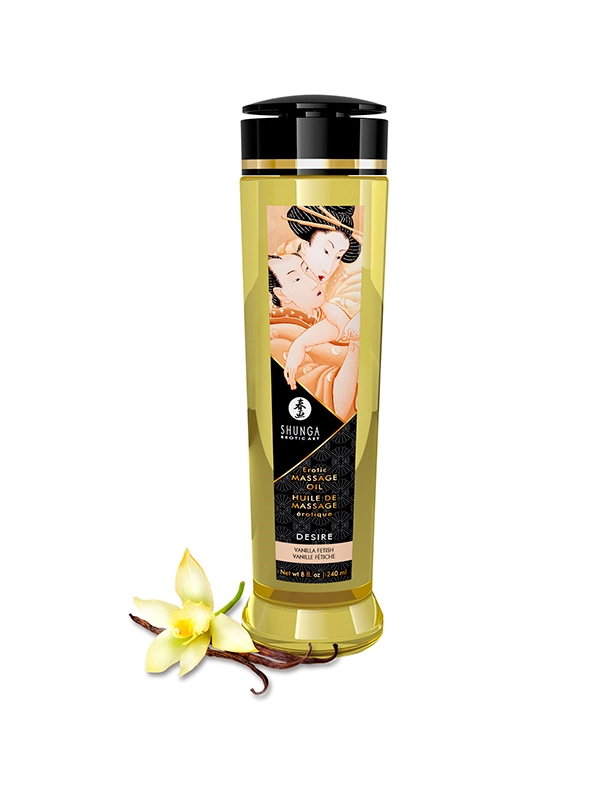 Shunga Aceite de Masaje Erótico Desier Vainilla - Contenido ofrecido por INCIENSOSHOP