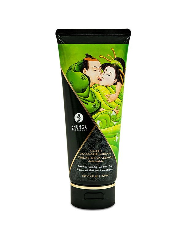 Shunga Crema de Masaje Aroma a Cream Pear and Exotic Green Tea de 200ml - Contenido ofrecido por INCIENSOSHOP