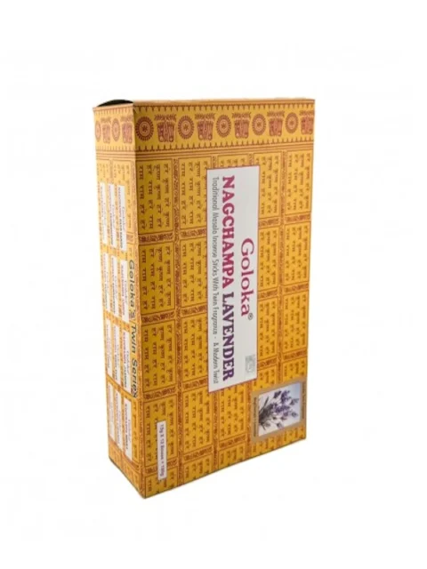 Incienso Goloka Nag Champa con Lavanda Agarbatti Masala hecho a mano en Bangalore unidad de 15g